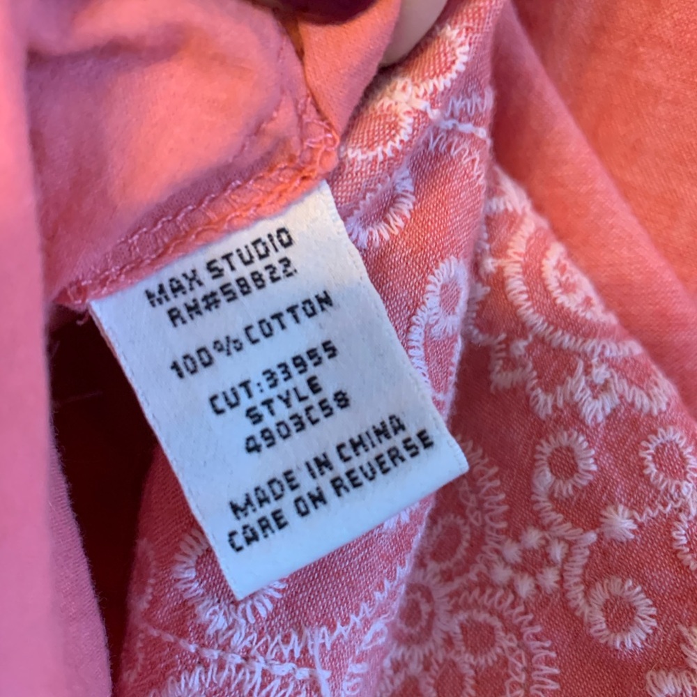 EUC MAX STUDIO PINK EMPIRE WAIST DRESS EMBROIDERY, large - Picture 6 of 7